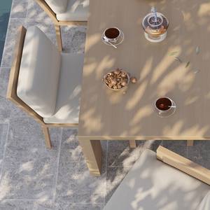 Ensemble de jardin minimaliste en teck massif résistant aux intempéries pour 6 personnes - Product Image 6