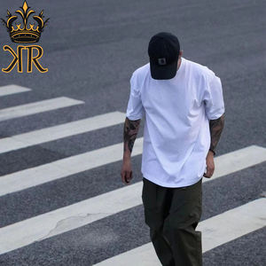 T-shirts pour hommes à manches courtes, col rond ample, chemises de base, tendance décontractée, couleur unie, hauts à enfiler, vêtements pour hommes - Product Image 3