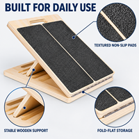 Planche inclinée réglable en bois de 4,5 lb pour la maison, la gym, le Pilates, les jambes et le fitness – Portable et antidérapante pour l'échauffement, la récupération et l'entraînement