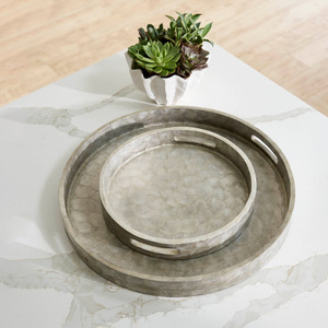 Mosaïque incrustation plateaux nacre plateau fait main MOP serveware capiz coquilles surface de mosaïque - Product Image 6