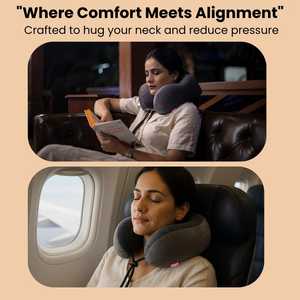 Oreiller de voyage portable de luxe en gros personnalisé en vrac mousse à mémoire de forme soutien du cou enveloppement doux coton avec logo pour avion et voiture - Product Image 6