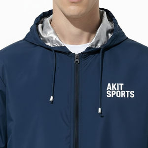 Chaqueta Cortavientos Ligera con Capucha, Nueva Moda, para Hombre, Impresión de Logotipo Personalizado en la Parte Delantera, Alta Calidad, MOQ Bajo - Product Image 4