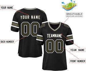 Maillots de football américain à séchage rapide Sportswear Clubwear Polyester Mesh Respirant Manches Rayures Sublimation Logo Nom Numéros - Product Image 6