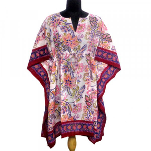 Latest Stylised Cotton <b>Kaftan</b> Free Size Pure Cotton Hand Block Printed Fashionable Beach <b>Kaftans</b> for Wholesale Price - Product Image 1