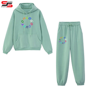 Chándal de deporte personalizado de alta calidad de algodón y poliéster 300 GSM, chándales de moda lisos para hombres - Product Image 3