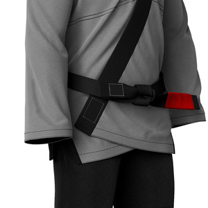 Kimono de Jiu-Jitsu Bicolore Gris et Noir 450 GSM en Tissu Perlé 100% Coton Léger avec Logo Personnalisé et Pantalon Ripstop Professionnel - Product Image 6