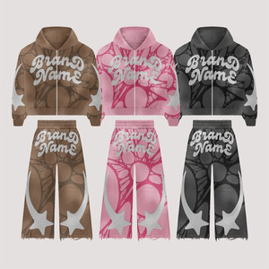 Latest Design Fashion Able Men Tracksuit Zipper Hoodie & Sun Faded Tracksuits For Men With Custom Logo - Product Image 4