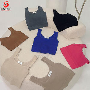 High Quality Stretchable <b>Crop</b> <b>Top</b> Customized <b>Tops</b> for Ladies Wholesale Soft Knit Shirt for Female Strappy Tank <b>Tops</b> - Product Image 6