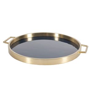 New Style Metal Serving Tray Brass <b>Gold</b> <b>Color</b> Round Shape for Kitchenware Tabletop <b>Food</b> and Drinks Serving Trays - Product Image 4