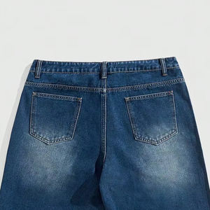 2025 été tendance respirant haute rue Style hommes Denim Shorts soleil délavé partout strass Vintage décontracté Denim Shorts - Product Image 3