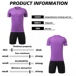 Conjunto de Camiseta y Pantalones Cortos Deportivos Transpirables con Estampado Digital Sublimado, Uniforme de Fútbol de Alto Rendimiento, Secado Rápido, Elástico en Cuatro Direcciones, para Verano - Product Image 5