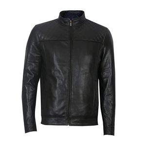 Veste pour hommes en cuir PU de haute qualité col montant solide personnalisable vêtements d'extérieur à la mode de bonne qualité pour la veste de printemps pour hommes - Product Image 1