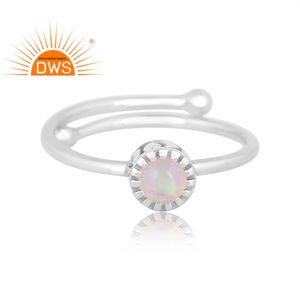 Best Selling Fine Sterling Silver Natural Ethiopian Opal Gemstone <b>Adjustable</b> <b>Ring</b> Jewelry For Women Gift For Her - Product Image 2