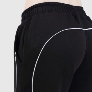 Joggers imprimés décontractés avec taille élastique, taille basse, respirants, effet froissé, taille XL, leggings noirs pour les saisons été-automne - Product Image 5