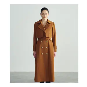 Hot-selling SARAH TRENCH COAT In Stock Front Buttons Brown Women's Trench Coats 45%Rame 55%Polyurethane WHITEANT Vietnam