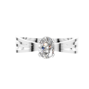 Iced Out Jewelry 14k White Gold Moissanite 0.5 Ct Oval Cut Signet Engagement <b>Ring</b> <b>Band</b> for Wedding/Party - Product Image 3