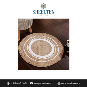 Wholesale Supplier Offers Handwoven Jute Braided <b>Rug</b> with <b>White</b> Color Print Home Decoration Area <b>Rugs</b> & Sets - Product Image 5