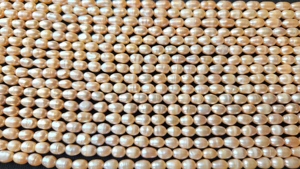 Chaîne de perles de riz naturelles, perles cultivées indiennes non traitées, effet de changement de couleur, fournitures pour la fabrication de bijoux, style boutique - Product Image 4