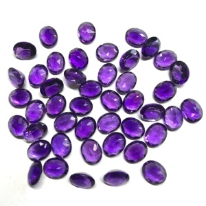 8x10mm Naturel Africain Améthyste Lâche Gemme Argent Ovale À Facettes Calibré AAA Grade IGI Certifié Bon En Vrac En Gros - Product Image 1