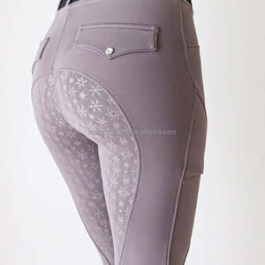 Pantalones de equitación para mujer con tela elástica en 4 direcciones y agarre en las rodillas, leggings de equitación en oferta - Product Image 5