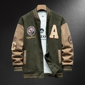 Manufacturer Pakistan Chamois Leather <b>Velvet</b> Waterproof Windproof <b>Men's</b> Winter Duty <b>Jacket</b> Design Sensibility Color Block - Product Image 5