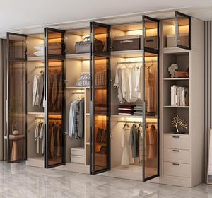 Tủ quần áo gỗ hiện đại có thể điều chỉnh, cửa kính, dành cho phòng ngủ, phòng khách, nội thất biệt thự và khách sạn - Product Image 1