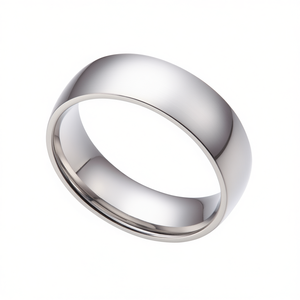 Anillo de boda Fancy & Stacy Comfort Fit de 8 mm, acero inoxidable, pulido espejo, unisex, talla 6 - Product Image 3