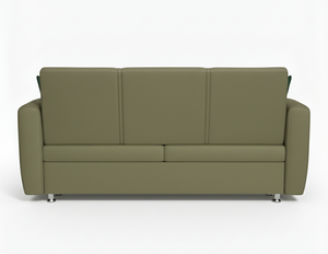 Convertible Sofa Bed Khaki Color European Style Fabric Upholstery Extendable Solid Wood Frame <b>Storage</b> Click Clack Mechanism - Product Image 4