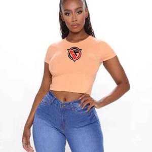 Haut court d'été décontracté pour femmes avec manches courtes T-shirt basique de meilleure qualité Logo personnalisé écologique fabriqué au Pakistan - Product Image 1