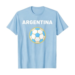 Camiseta de Fútbol de Argentina, Azul Cielo, con Gráfico de Fútbol, para Hombre, de Algodón, Informal, Deportiva, Estilo Jersey de Aficionado, con Logotipo Personalizado - Product Image 1