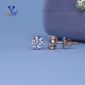 0.90 TDW taille brillante ronde | Bijoux en diamant de laboratoire en or rose 18 carats - Product Image 2