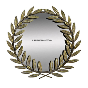 Creative Round Shaped <b>Iron</b> Metal Finished With Black Frame Wall Mirror For Home Decorative Wholesale Price - Product Image 5