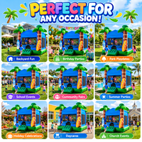 Château gonflable tropical en forme de palmier, château gonflable commercial pour enfants, structure gonflable pour fêtes en extérieur à louer