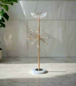 Petit bougeoir de luxe en laiton noir fait à la main support de pilier en aluminium métal nouveau design mariage décoratif en métal artisanat - Product Image 1