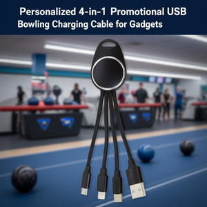 Cable de Carga USB Promocional 4 en 1 Personalizado con Diseño de Bola de Boliche para Dispositivos - Product Image 3