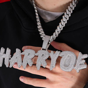 Fine Jewelry Pendant Charms 925 <b>Sterling</b> <b>Silver</b> Iced Out Custom D VVS Moissanite Letter Pendant <b>Necklace</b> <b>Initial</b> Pendant Men - Product Image 6