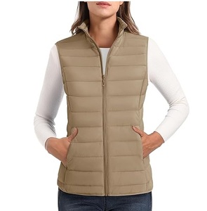 Chaleco Acolchado de Lona Simple, Cálido, Unisex, Ligero, Sin Mangas, Impermeable, Cortavientos, Estilo Urbano, MOQ Bajo, OEM - Product Image 1