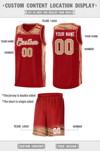 Conjunto de Uniforme de Baloncesto Rojo Personalizado por Sublimación, Nombre del Equipo Masculino, Número, Uniforme Reversible al por Mayor - Product Image 4