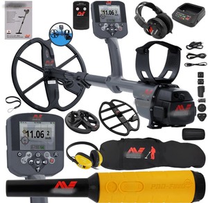 Sistema avanzado de detección de metales a prueba de agua con kit de bobinas múltiples, puntero localizador y accesorios de transporte – Busca tesoros y oro profesionalmente - Product Image 1