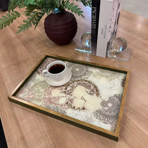 Precio de fábrica directo, bandeja de servicio de cristal de diseño de lujo moderno personalizado, gran oferta, decoración del hogar, mesa, cocina, bandejas decorativas - Product Image 1