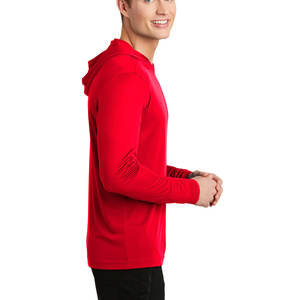Camiseta con capucha ligera roja verdadera de manga larga Jersey de algodón para hombre deportiva - Product Image 3