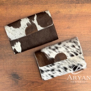 Nuevo diseñador de moda de cuero de vaca genuino bolso de mano billetera de lujo pelo en ocultar billetera de cuero regalo para mujer - Product Image 1