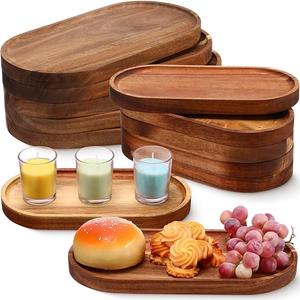 Nouvelle arrivée Assiette/plateau en bois au design personnalisé Plateau fait main en bois d'acacia massif avec finition naturelle pour servir des aliments - Product Image 5