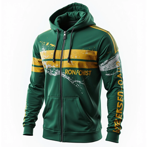 เสื้อฮู้ดดี้ผู้ชายแบบสวมหัว พิมพ์ลายแบบซับลิเมชั่น สั่งทำได้ ทรงโอเวอร์ไซส์ ทนทาน สไตล์ลำลอง สตรีทแวร์ ผลิตจากโพลีเอสเตอร์ 100% และผ้าฝ้ายผสม - Product Image 4