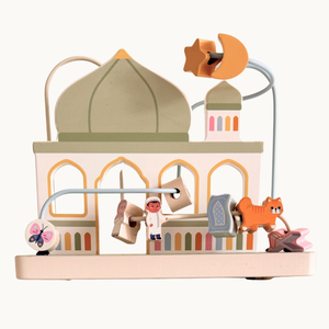 Colorido laberinto de cuentas de madera Masjid, juguete educativo islámico seguro para niños musulmanes, regalos de Ramadán y Eid para mejorar las habilidades motoras - Product Image 1