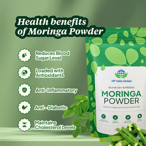 Poudre de feuilles de Moringa Oleifera 100% naturelle et biologique de qualité supérieure HP Valia, superaliment indien séché, riche en nutriments, nutraceutique à base de plantes - Product Image 3