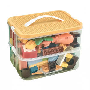 Coffre à jouets Lego pour enfants, en plastique, tissu et métal, facile à nettoyer, pour salon ou chambre à coucher - Product Image 1