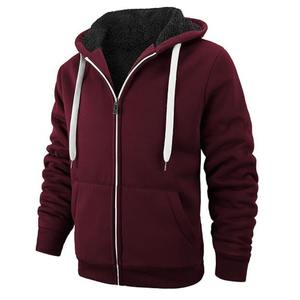 Sweat-shirts à capuche en coton épais pour hommes, taille XL, fermeture éclair, logo personnalisé, haute qualité, écologiques, décontractés, polaire, anti-froissement, vente en gros 2025 - Product Image 4