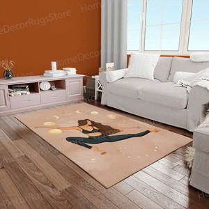 Alfombra Tranquil con Diseño de Chica de Yoga y Luna para Meditación, Pilates, Oficina, Alfombra Goblen - Product Image 5