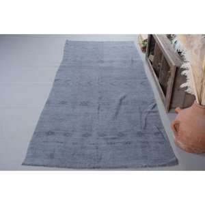 Tapis turc vintage moderne 4,8 pieds x 12,4 pieds Tapis en laine tissé plat bleu avec support en latex pour décorations de salon pour adolescents - Product Image 2